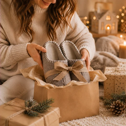 Hausschuhe als Wichtelgeschenk